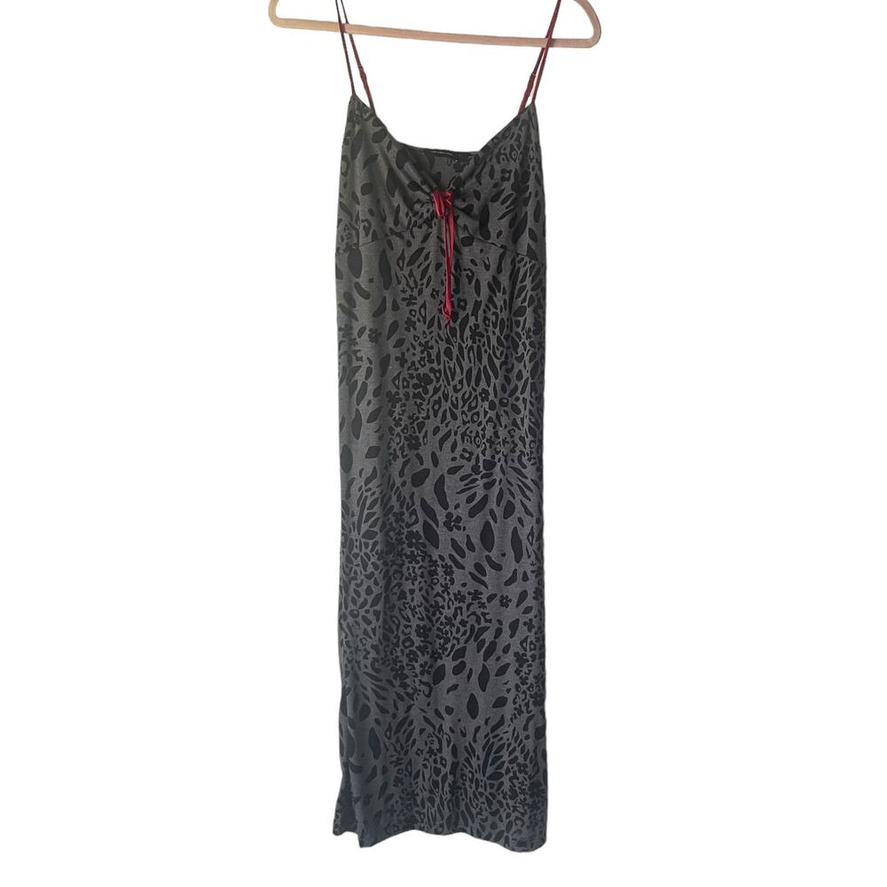 Jones New York Large‎ Black Animal Print Vampire Goth Night Gown Maxi Slip Dress